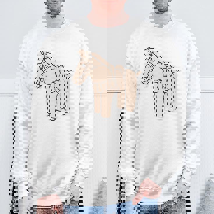 ハニワの馬 埴輪【ゆるフレンズ】歴史土器 シンプル かわいい イラスト 長袖tシャツ スウェットシャツ 高齢者への贈り物