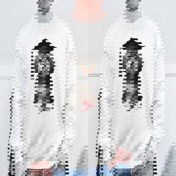 ハバニーズ犬 グラチュエーションキャップ トレーニング 学校 卒業生 オーナー 長袖tシャツ スウェットシャツ 高齢者への贈り物