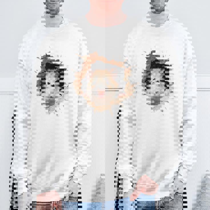 ハムスター アニマル柄 動物園 ポートレート イラスト 顔 ハムスター スウェットシャツ 高齢者への贈り物