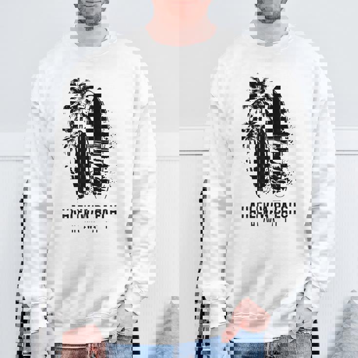 ハレイワ ビーチ ハワイ サーフィン ビンテージ サーフィン サーファー スウェットシャツ 高齢者への贈り物