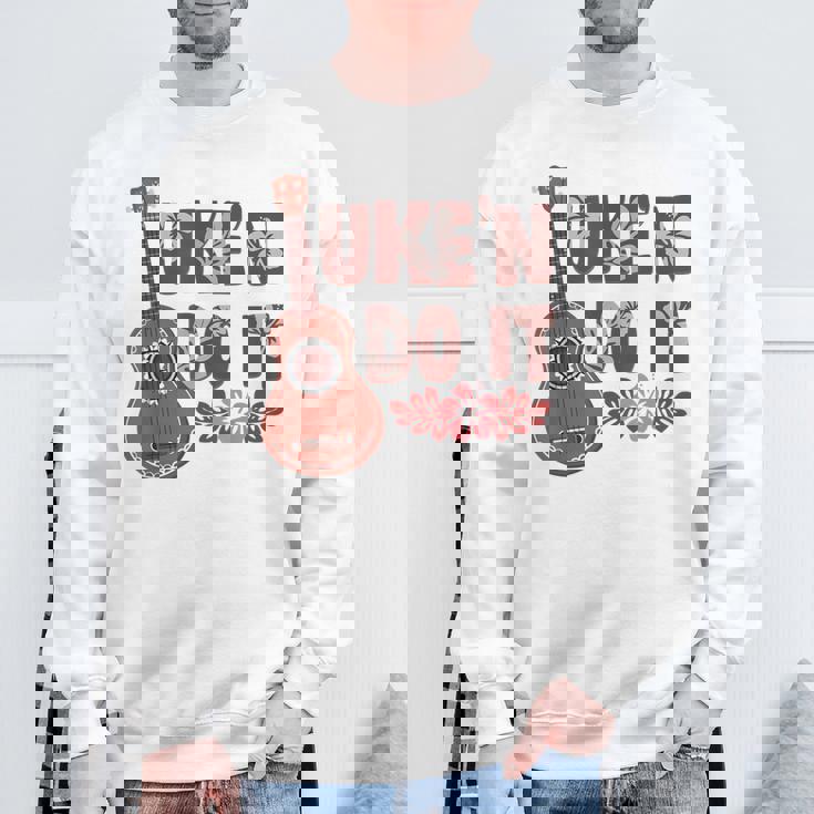 ハワイアンウクレレ ウケアンドドゥイットフラワー スウェットシャツ 高齢者への贈り物