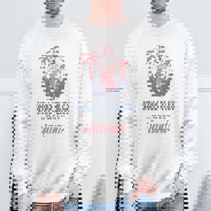 ハワイホノルルのワイキキビーチ スウェットシャツ 高齢者への贈り物