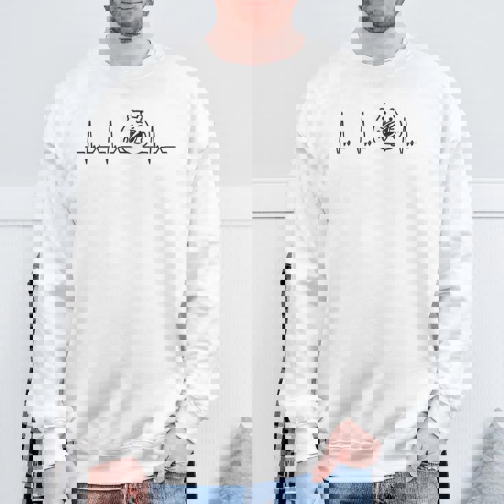 ハートビート ハムスター ハムスター好き ハムスターの飼い主 ペット 心電図 スウェットシャツ 高齢者への贈り物