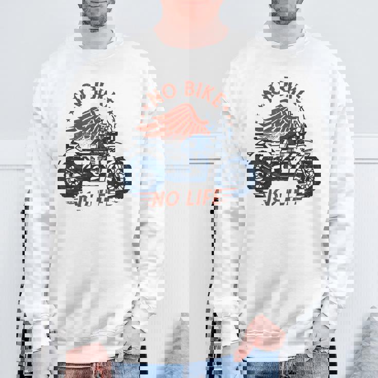 バイク 面白tシャツ No Bike No Life メンズ オートバイ モーターサイクル おもしろ ツーリング 服 スウェットシャツ 高齢者への贈り物