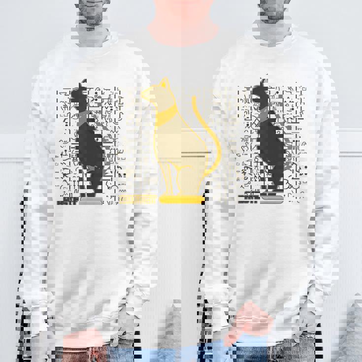 バステット 古代エジプトの猫 神 ヒエログリフ グラフィックアート愛好家 スウェットシャツ 高齢者への贈り物