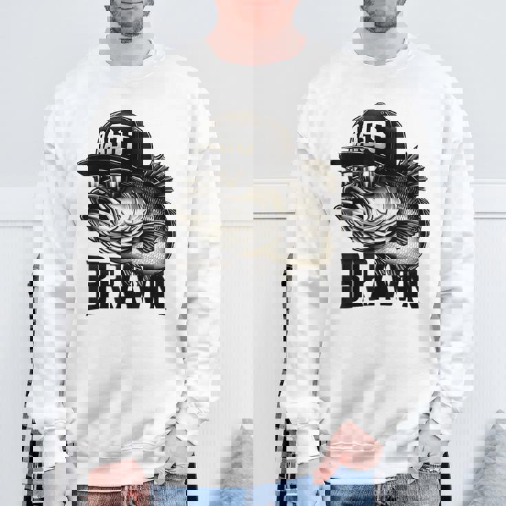 バス釣り クールなグラフィックデザイン 男性 漁師 スウェットシャツ 高齢者への贈り物