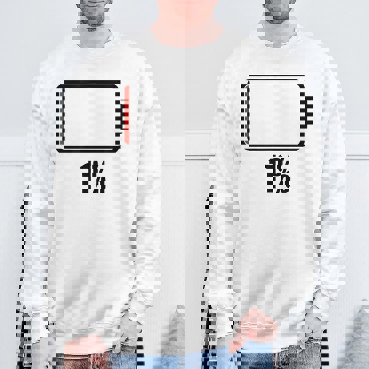 バッテリー1 1残り バッテリー切れtシャツバッテリー低 スウェットシャツ 高齢者への贈り物