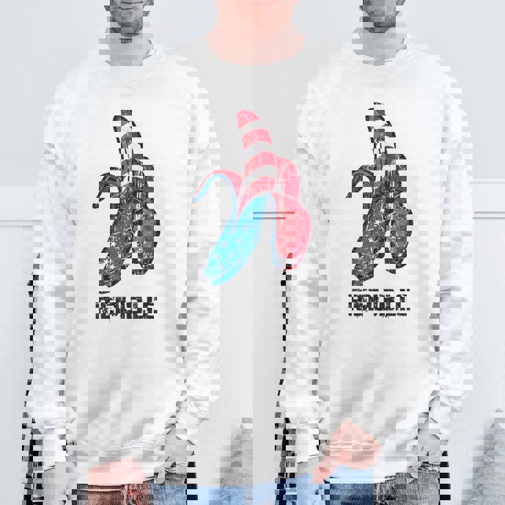 バナナ アメリカ国旗 パトリオット アメリカ パーティー ファニー フルーツ リパブリック スウェットシャツ 高齢者への贈り物