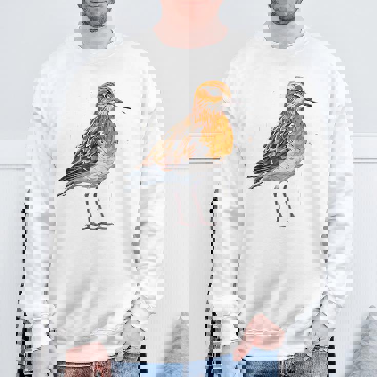 バフブレストのサンドパイパー幾何学模様のパッテンアート、かわいい鳥好き。 スウェットシャツ 高齢者への贈り物