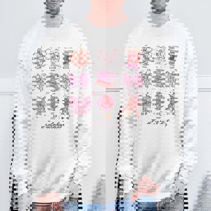 バレンタイン 教師 かわいい弓 アップル 地球儀 鉛筆 本 アート スウェットシャツ 高齢者への贈り物