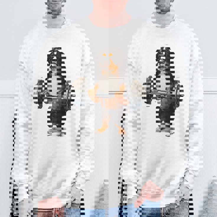 バーニーズマウンテンドッグ ウェイトリフティング フィットネスジム スウェットシャツ 高齢者への贈り物