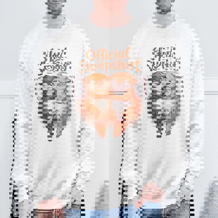 パジャマ バレンタイン カワウソ ラブ スウェットシャツ 高齢者への贈り物