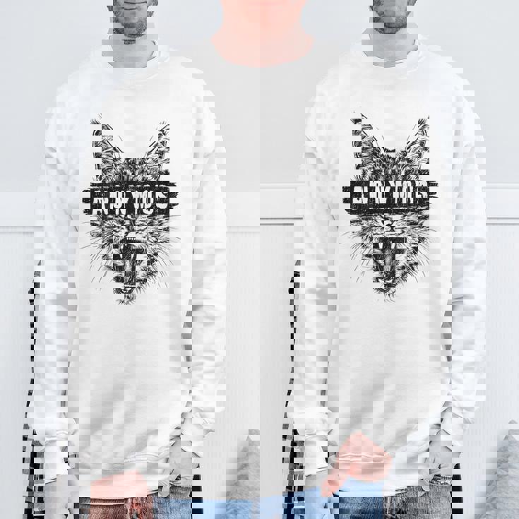 ヒップホップ Y2k Hip Hop Cat ヴィンテージ レトロ エッジの効いたバックプリント ストリートウェア 猫 スウェットシャツ 高齢者への贈り物