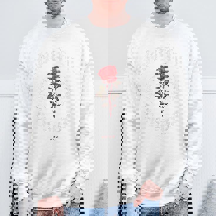 ヒップホップ アーバン ヴィンテージ ヒップスター Y2k バックプリント ストリートウェア ローズ スウェットシャツ 高齢者への贈り物