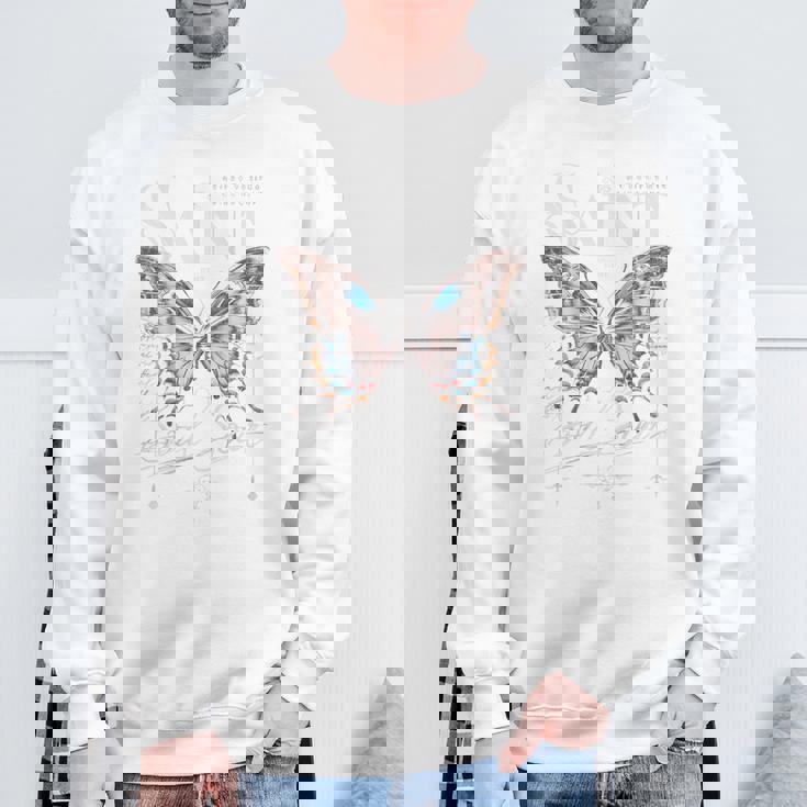 バックプリント ヒップホップ ストリートウェア レトロ Y2k Hip Hop ビンテージ モス バタフライ スウェットシャツ 高齢者への贈り物