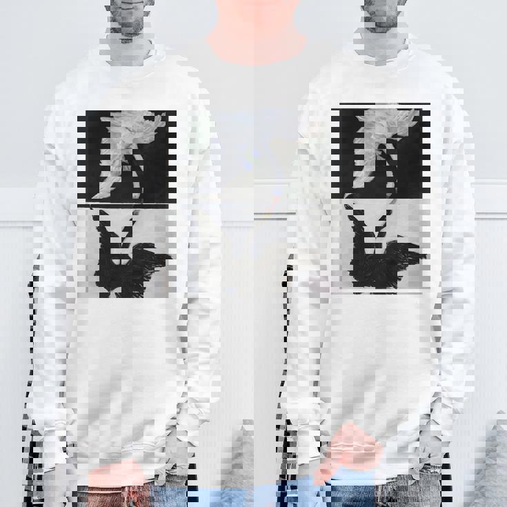 ヒルマ・アフ・クリント作 白鳥 第1号 長袖tシャツ スウェットシャツ 高齢者への贈り物