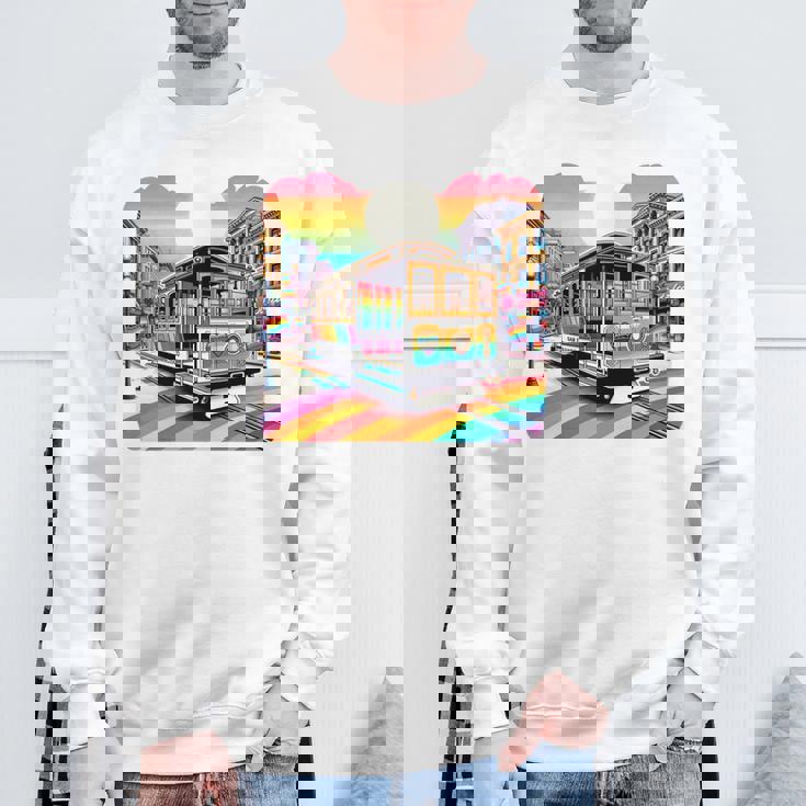 ビンテージ サンフランシスコ ケーブルカーf カストロ カリフォルニア Lgbtq 長袖tシャツ スウェットシャツ 高齢者への贈り物