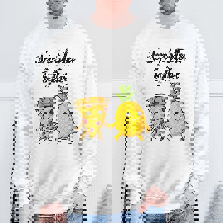 ピザハワイパイナップルピザイートピザ＆パイナップル スウェットシャツ 高齢者への贈り物