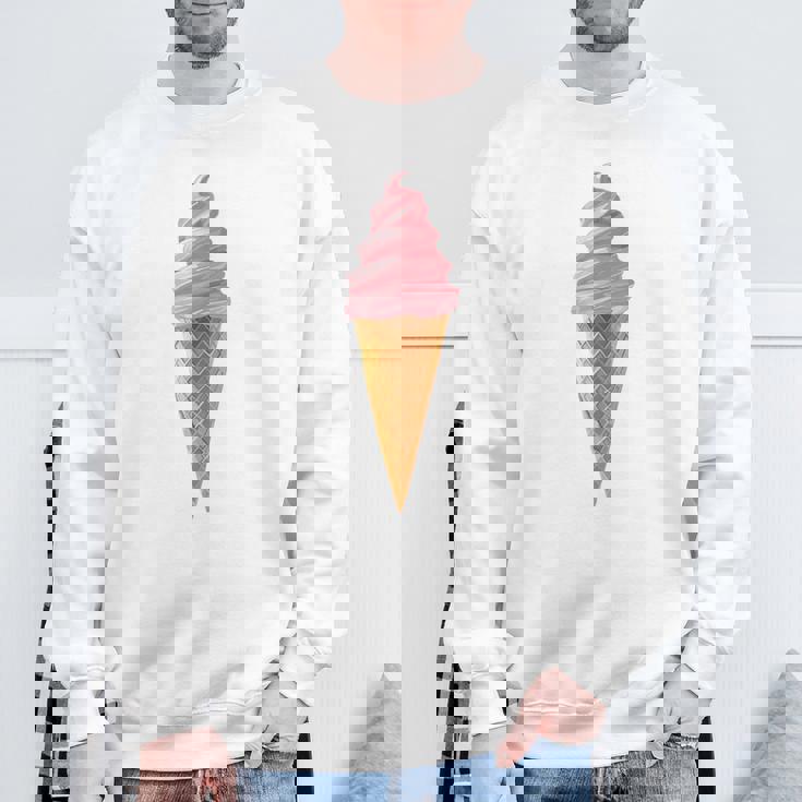 ピンク ソフトサーブ ストロベリー アイスクリーム コーン スウェットシャツ 高齢者への贈り物