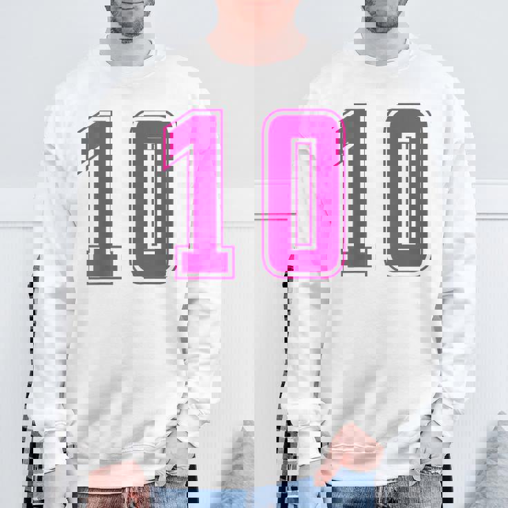 ピンク色背番号 10 チーム短大スポーツピンク色背番号付きユニフォーム スウェットシャツ 高齢者への贈り物