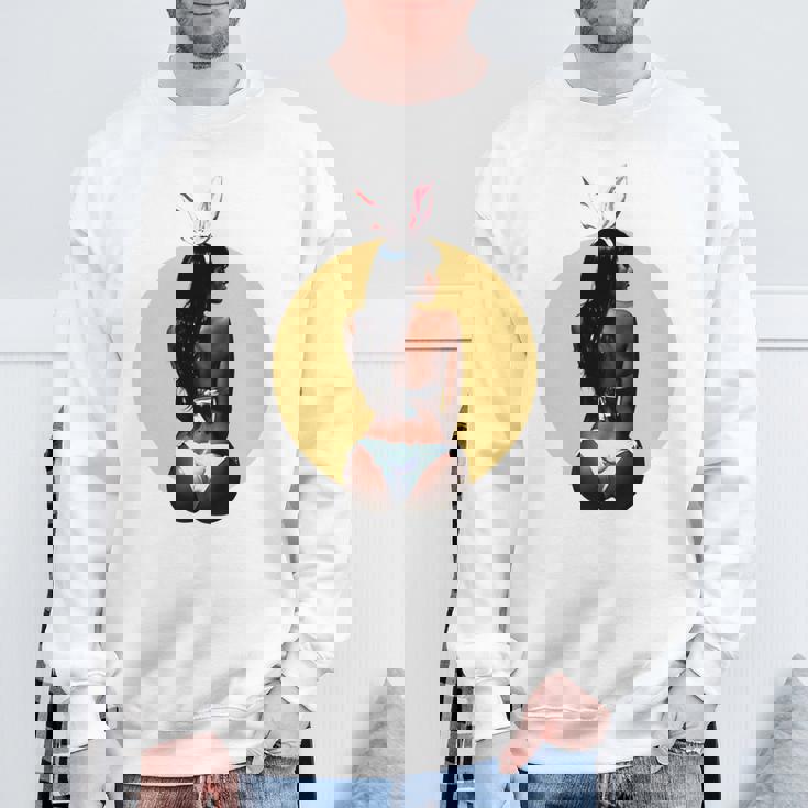 ピンナップ セクシー ブラウンスキン イースターバニー ガールズ ヴィンテージ メンズ レディース 長袖tシャツ スウェットシャツ 高齢者への贈り物