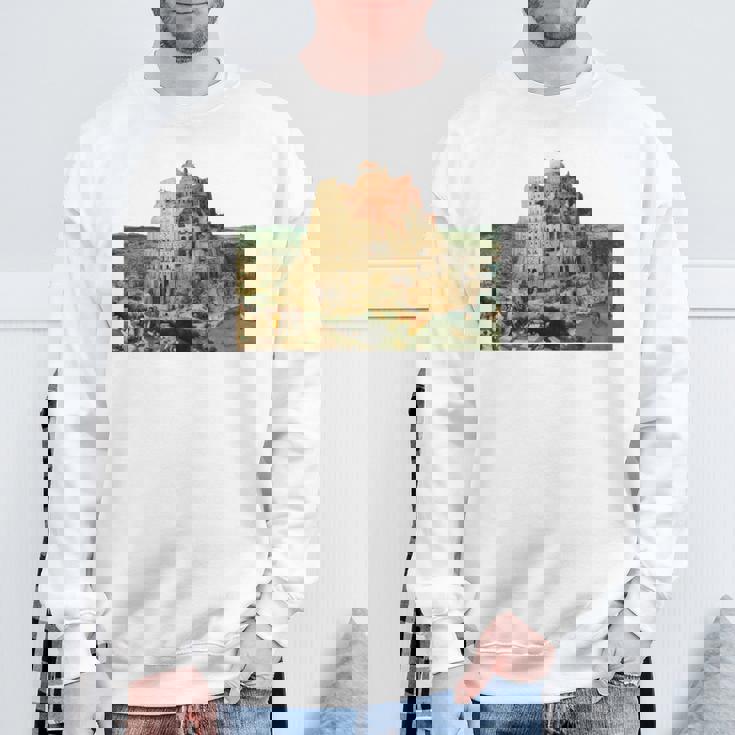 ピーテル・ブリューゲルによるバベルの塔 1563 長袖tシャツ スウェットシャツ 高齢者への贈り物