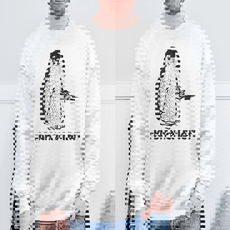 ファイト・オア・フライト・ファニー・ペンギン・パンク スウェットシャツ 高齢者への贈り物