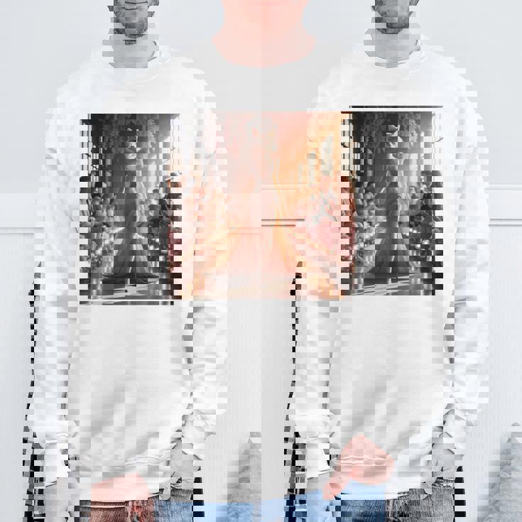 ファンタジー表彰台 美しい猫 長袖tシャツ スウェットシャツ 高齢者への贈り物