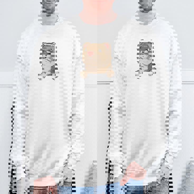 フェレット・イン・ア・ポケット ペット ファニー フェレット 長袖tシャツ スウェットシャツ 高齢者への贈り物