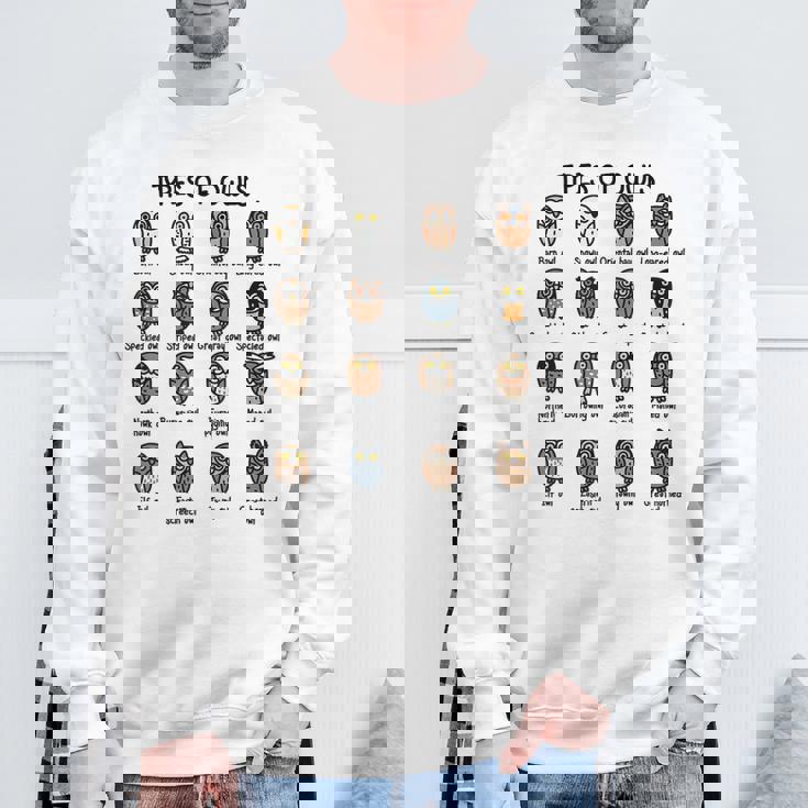 フクロウのコレクションタイプ かわいいフクロウ愛好家向け スウェットシャツ 高齢者への贈り物