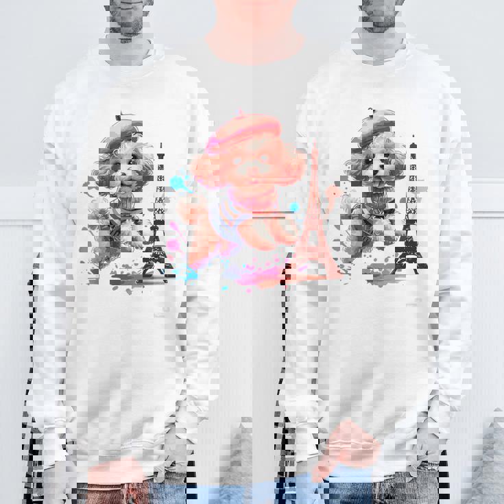 フランス パリ エッフェル塔 ファッション トイ プードル パリ 子犬 スウェットシャツ 高齢者への贈り物