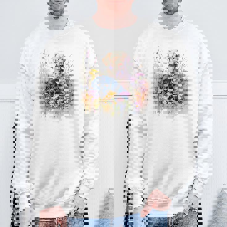 フローラルワイルドフラワー 犬 ラブラドールレトリバー スウェットシャツ 高齢者への贈り物