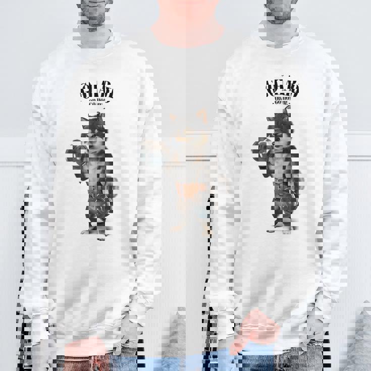 ブラック柴犬 筋トレ ダンベル付き フィットネスジム スウェットシャツ 高齢者への贈り物