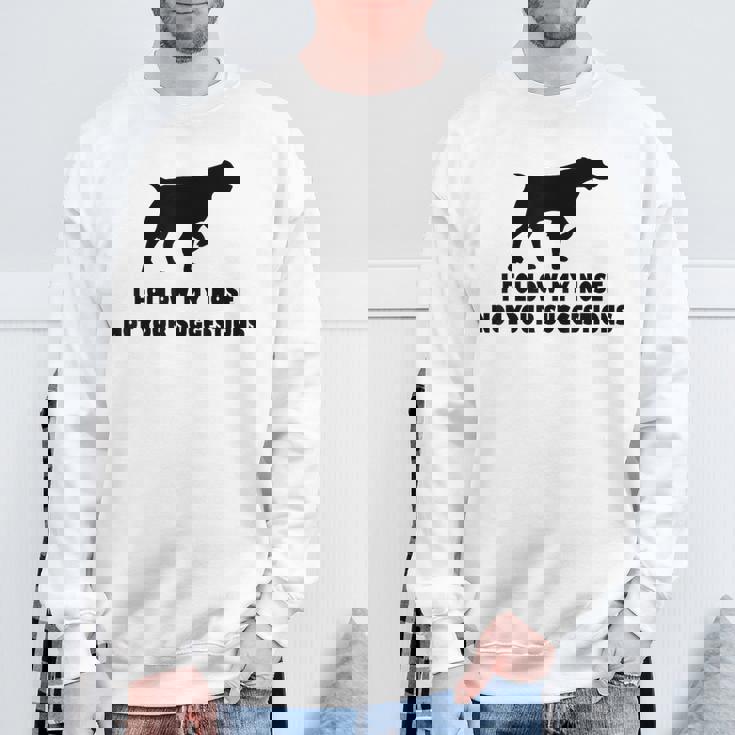 ブリタニー・スパニエル 私はあなたの提案ではなく私の鼻に従います スウェットシャツ 高齢者への贈り物