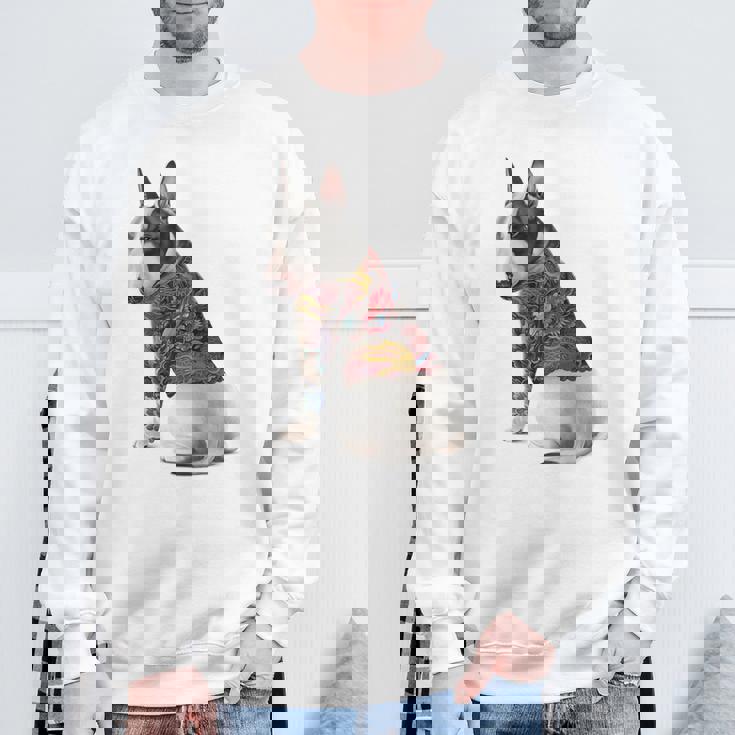 ブルテリア犬 日本龍 タトゥー入り イレズミ スウェットシャツ 高齢者への贈り物