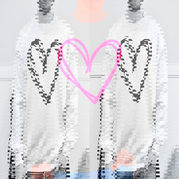 ホットピンクハート スウェットシャツ 高齢者への贈り物