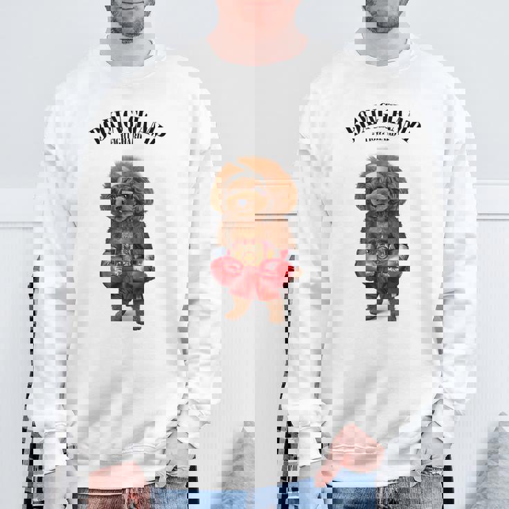 ボクシングチャンピオン プードル ドッグファイター スウェットシャツ 高齢者への贈り物