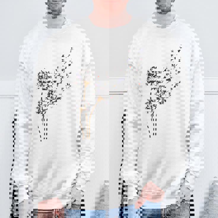 ボストンテリア フラワー フライ タンポポ 面白い 犬好き 犬 お父さん スウェットシャツ 高齢者への贈り物