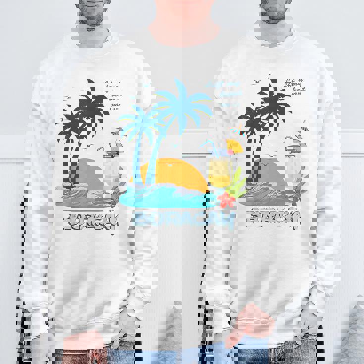 ボラカイ島 ヤシの木 日没 花 フィリピン ビーチ カクテル パラワン島 東南アジア 海鳥 島 贈り物 海 お土産 セブ スウェットシャツ 高齢者への贈り物