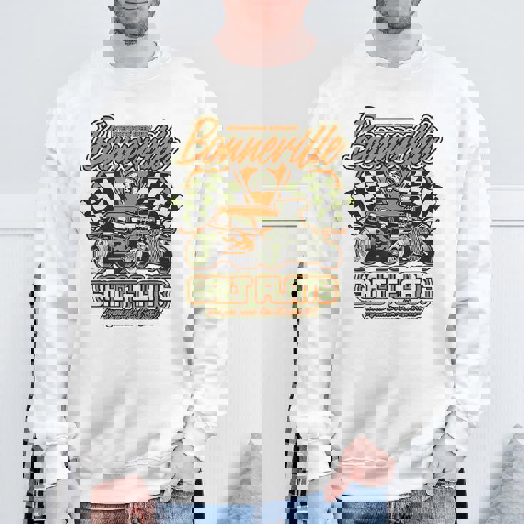 ボンネビル ソルト フラッツ ヴィンテージ レトロ ホットロッド レースカー スウェットシャツ 高齢者への贈り物