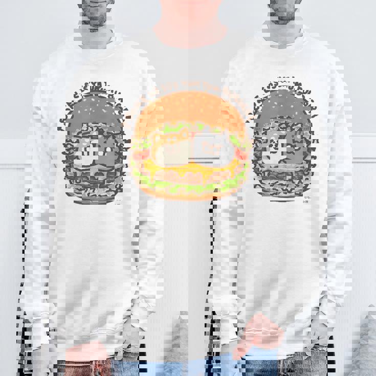 ボンレス犬とボンレス猫 ハンバーガー スウェットシャツ 高齢者への贈り物