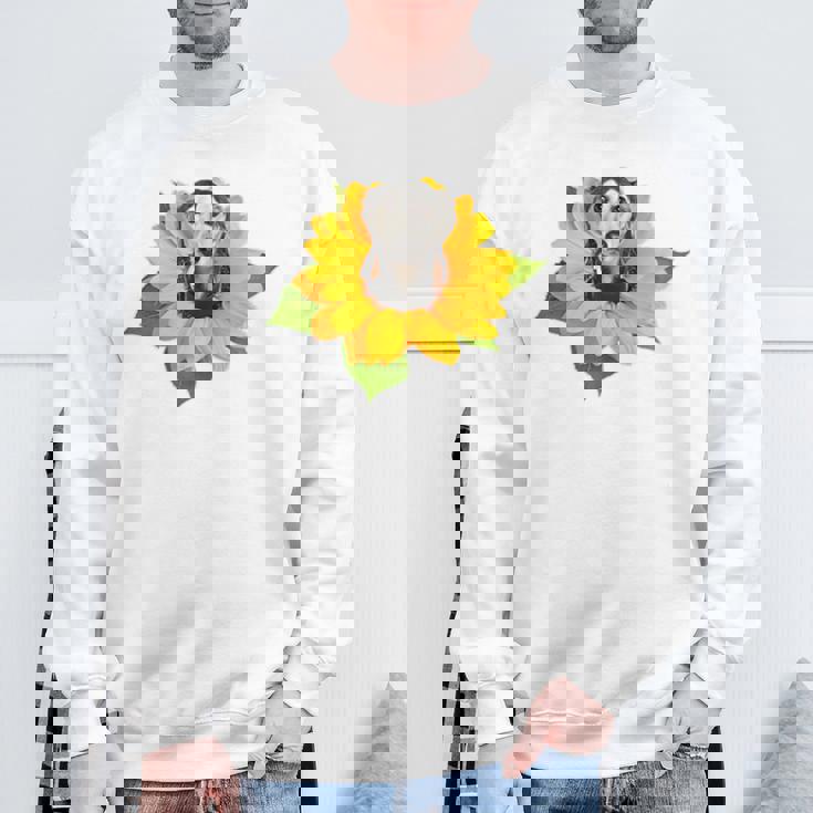 ポケットの中の犬 花 サルーキ スウェットシャツ 高齢者への贈り物