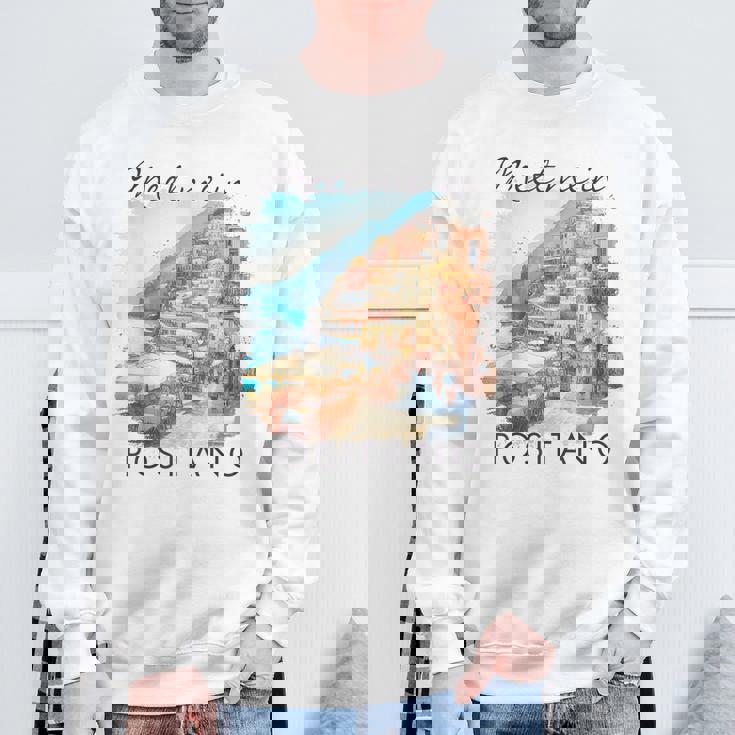 ポジターノ イタリア 旅行 冒険 ミート・ミー・イン・ポジターノ スウェットシャツ 高齢者への贈り物