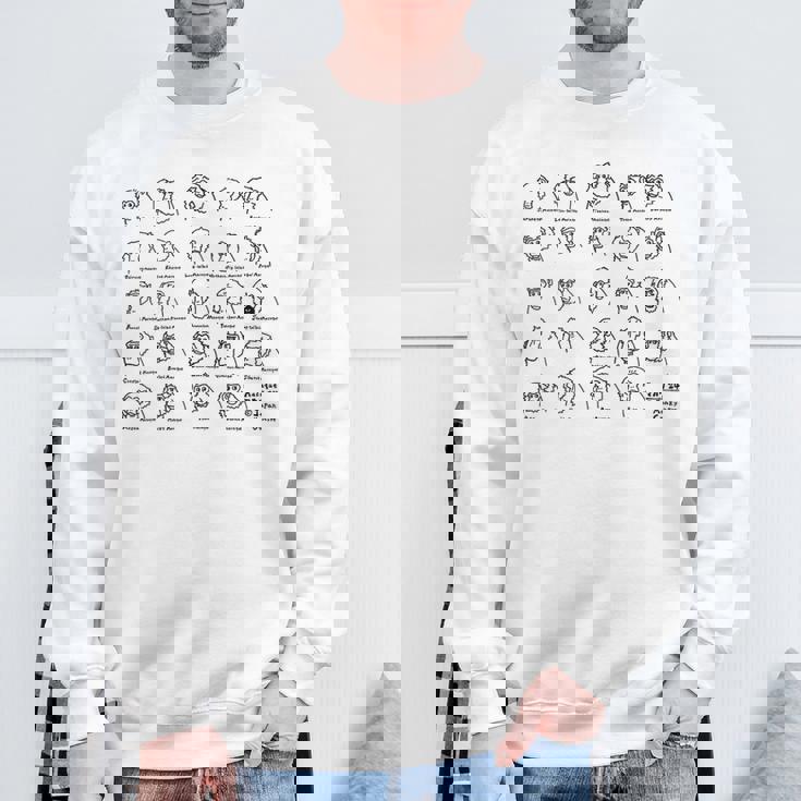 マカク24種 （黒字） スウェットシャツ 高齢者への贈り物