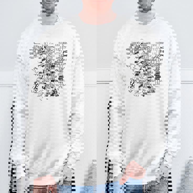 マヤの守護神テスカトリポカの戦士アステカインディアンメキシコ スウェットシャツ 高齢者への贈り物