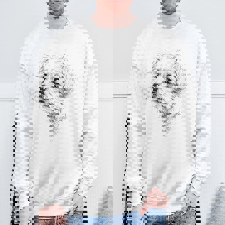 マルチーズ 犬 グラフィック ペット アートワーク マルチーズ スウェットシャツ 高齢者への贈り物