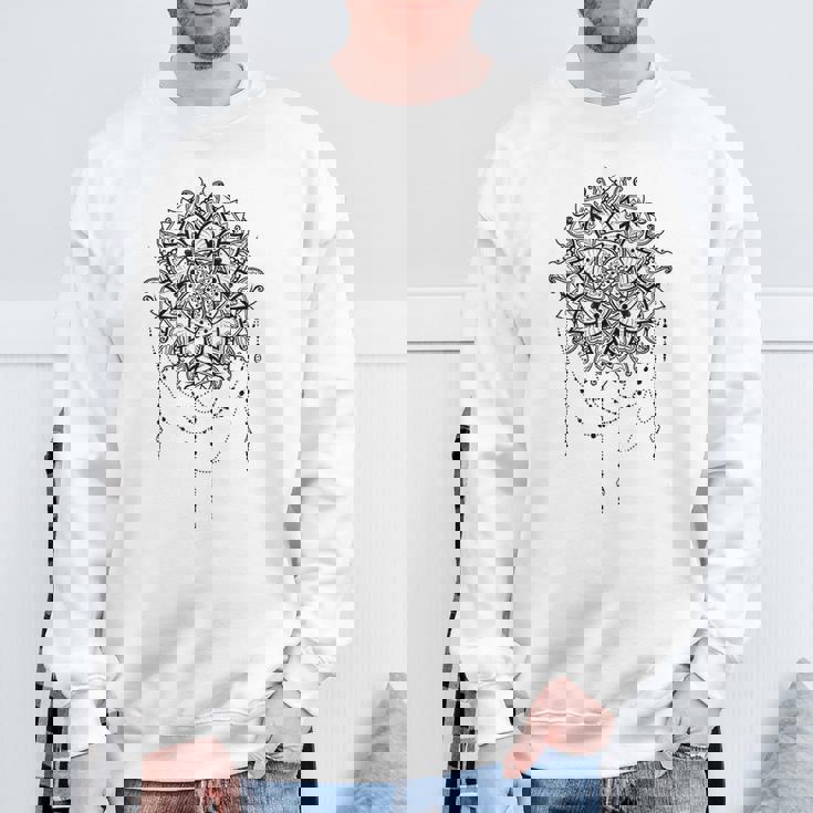 マンダラフラワー神聖幾何学フラクタルアート良い雰囲気 スウェットシャツ 高齢者への贈り物