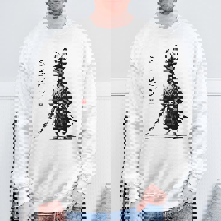 ミニチュアピンシャー 侍戦士 日本の浮世絵 アートドッグ スウェットシャツ 高齢者への贈り物