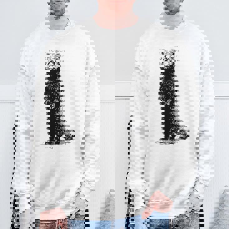 ミニマリストデザインのレッサーパンダ スウェットシャツ 高齢者への贈り物