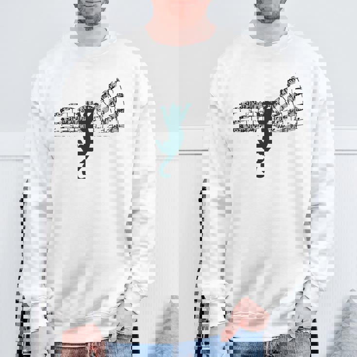 ミュージカル 楽譜上の猫 楽譜 スウェットシャツ 高齢者への贈り物